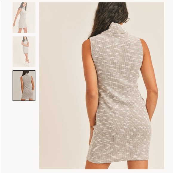 Sadie & Sage Sweet Citadel Turtlel Neck Dress in Oatmeal - Medium - Picture 3 of 8